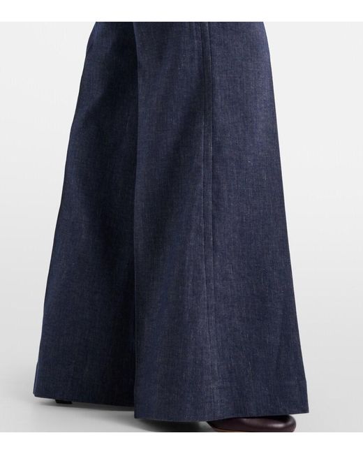 Dorothee Schumacher Blue Fluid Denim Flared Pants