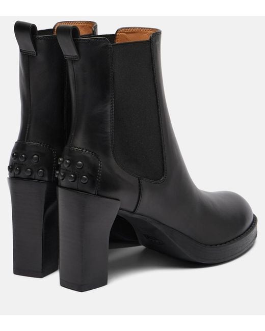 Tod's Black 80 Leather Chelsea Boots