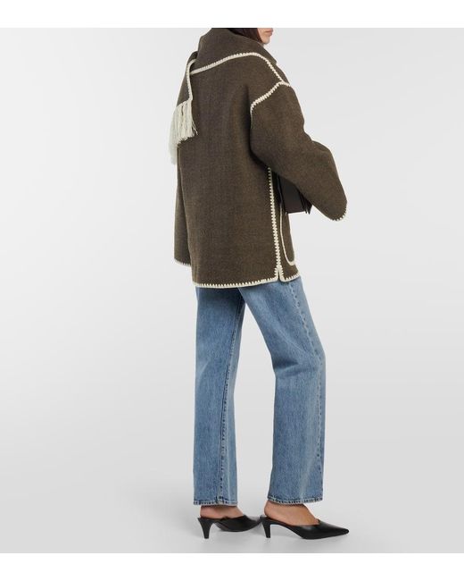 Totême  Brown Embroidered Scarf Jacket