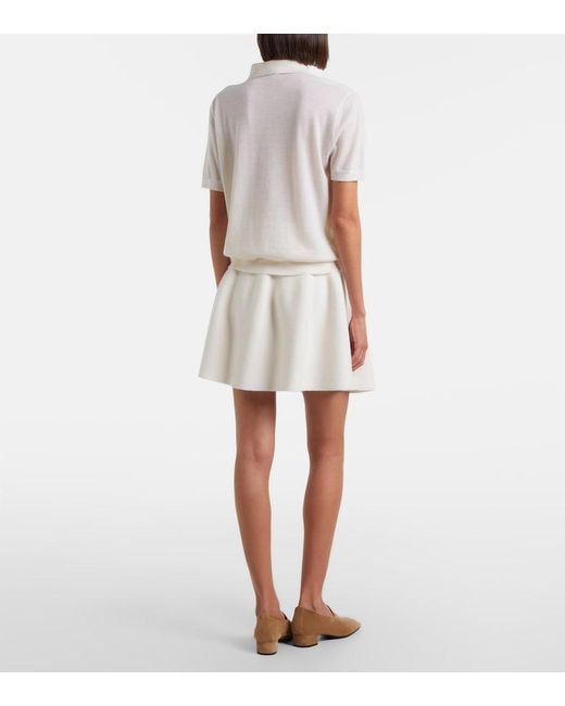 Lisa Yang White Wren Cashmere Miniskirt