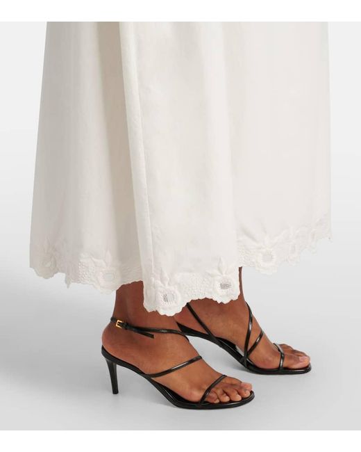 Falda Larga Antoinette De Algodon Bordada Posse de color White