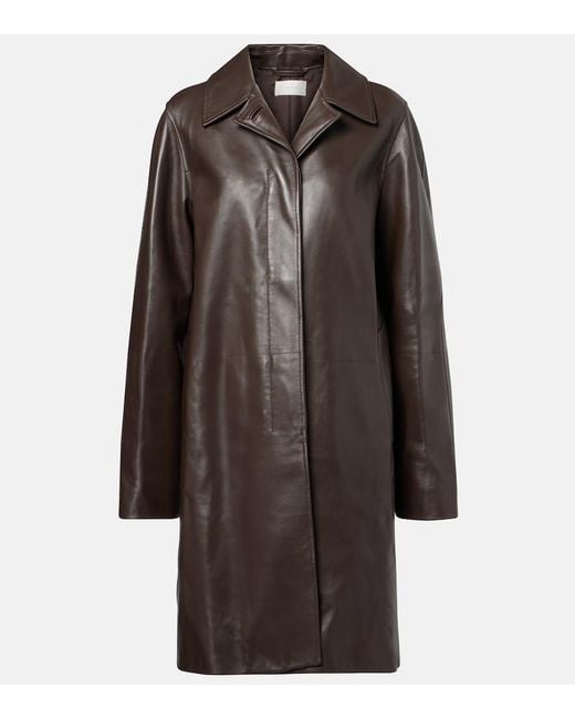 The Row Brown Gracia Leather Jacket