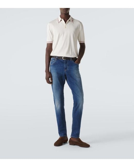 Dolce & Gabbana Blue Mid-Rise Slim Jeans for men