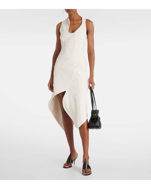 Abito Midi Asimmetrico di Ferragamo in White