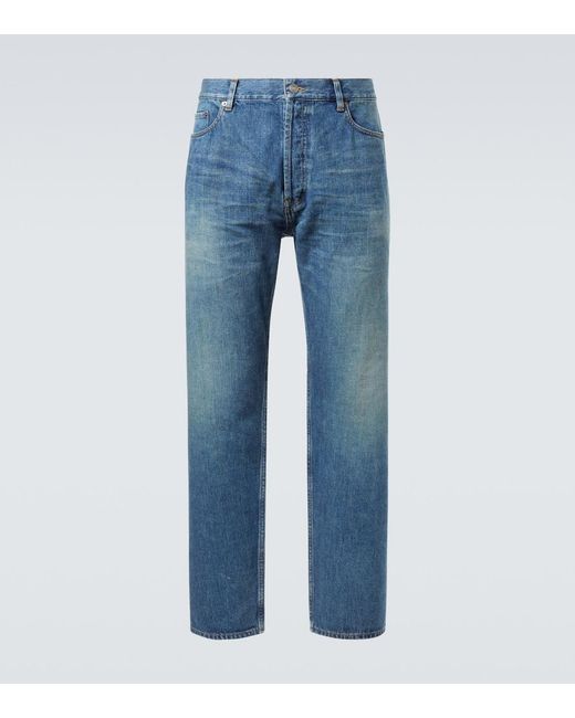 Saint Laurent Mid-Rise Straight Jeans Mick in Blue für Herren