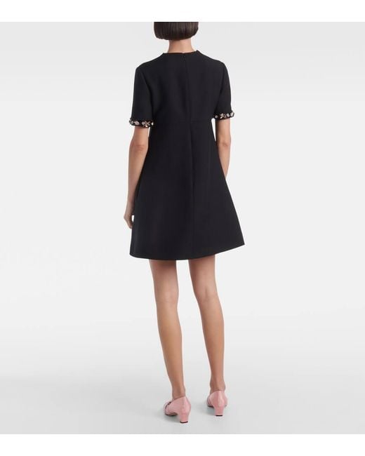 Valentino Black Crepe Couture Embellished Minidress