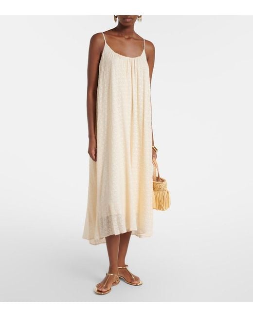 Eres Natural Confidentielle Silk And Cotton Midi Dress