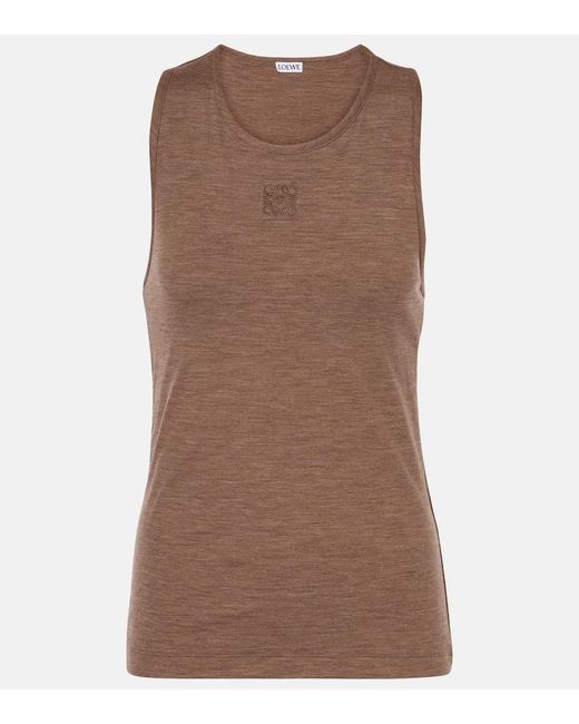 Loewe Brown Wool-Blend Anagram Tank Top