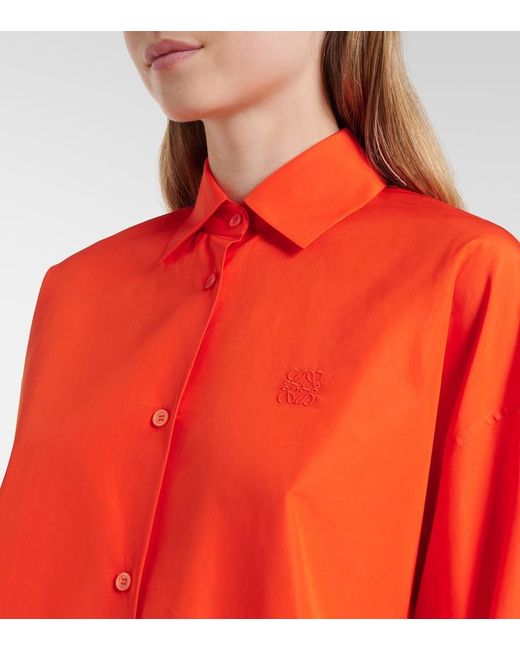 Loewe Red Paula's Ibiza Cotton Poplin Shirt