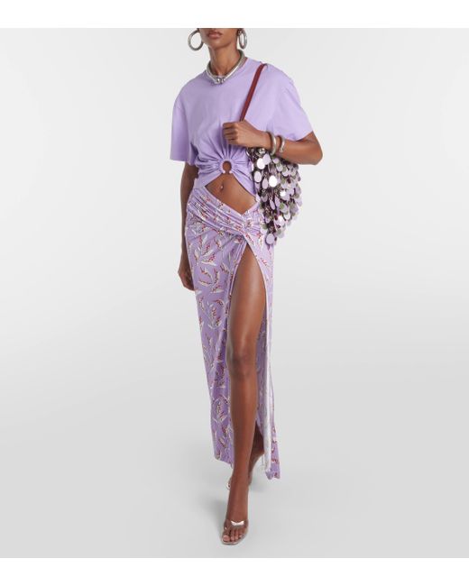 Rabanne Purple Floral Wrap Skirt