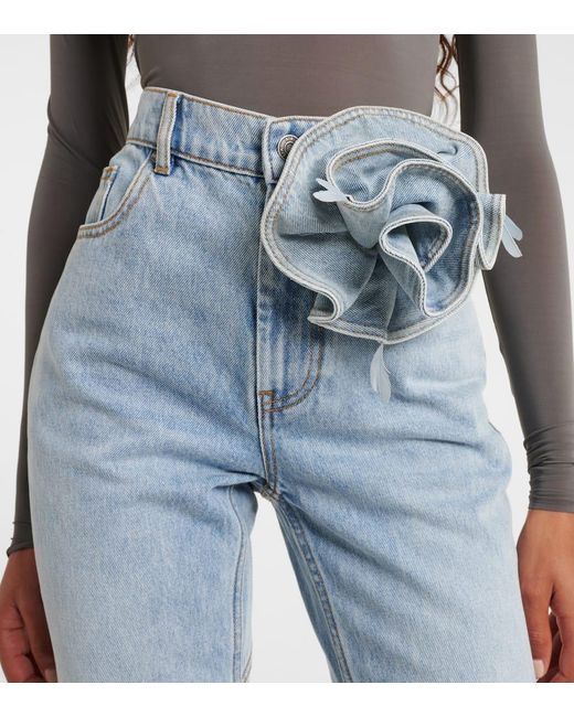 Area Blue High-Rise Straight Jeans