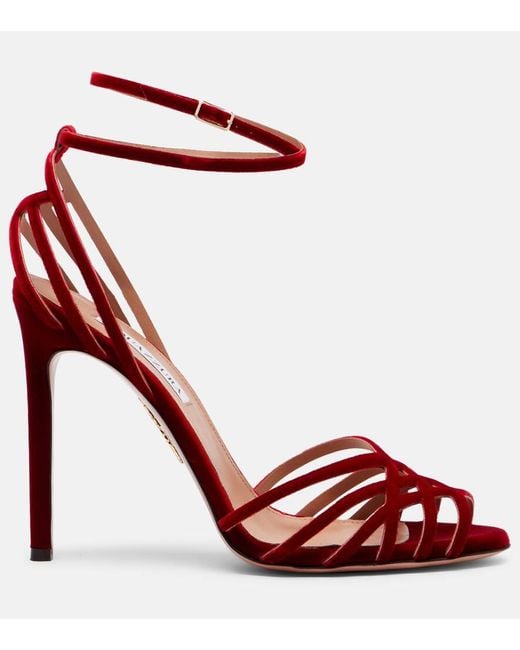Aquazzura Red Sandalen Wild Dream 105 Aus Samt