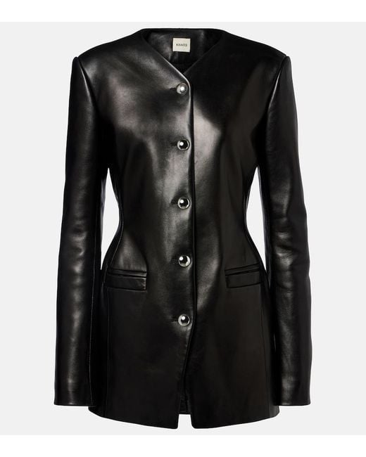 Khaite Black Naran Leather Jacket