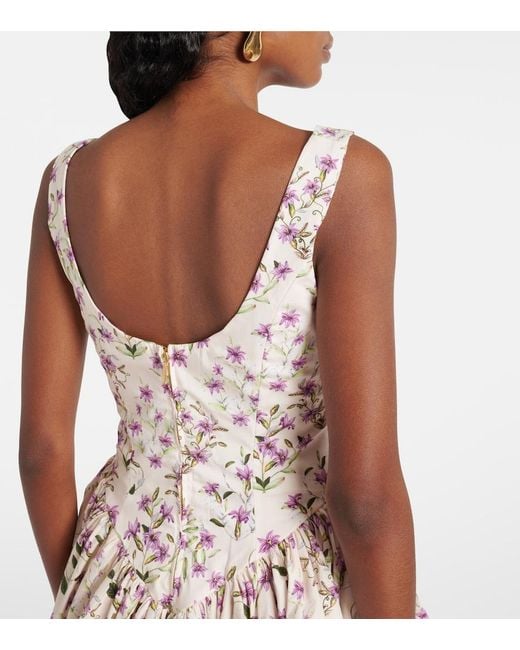 Agua Bendita Multicolor Pluma Floral Cotton Minidress