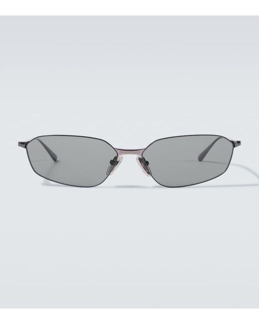 Balenciaga Gray Invisible 2.0 Rectangular Sunglasses for men