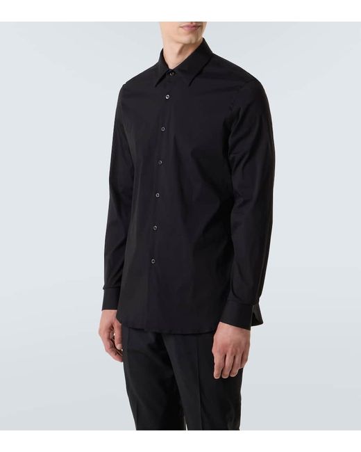 Prada Black Cotton-Blend Shirt for men