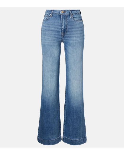 7 For All Mankind Blue Wide-Leg Jeans Modern Dojo