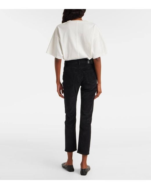 AG Jeans Blue Ex Boyfriend Mid-Rise Corduroy Slim Pants