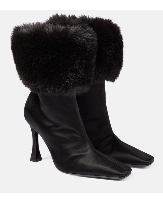 Magda Butrym Black Satin Ankle Boots