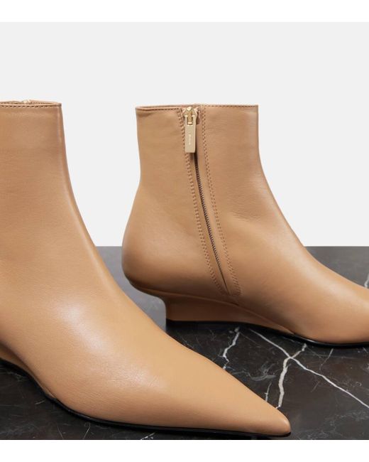Totême  Natural Sharp 40 Leather Ankle Boots