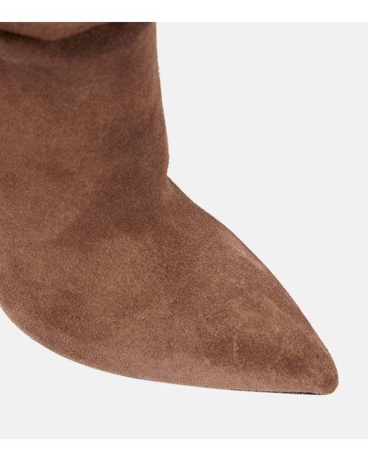 Paris Texas Brown Slouchy Suede Ankle Boots