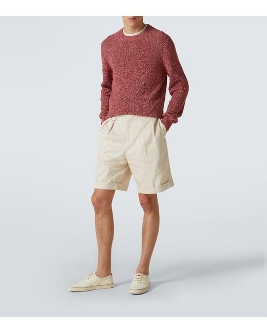 Brunello Cucinelli Pullover Aus Baumwolle in Red für Herren