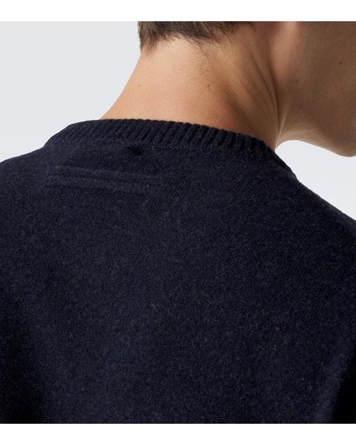 Zegna Blue Wool And Cashmere Sweater for men