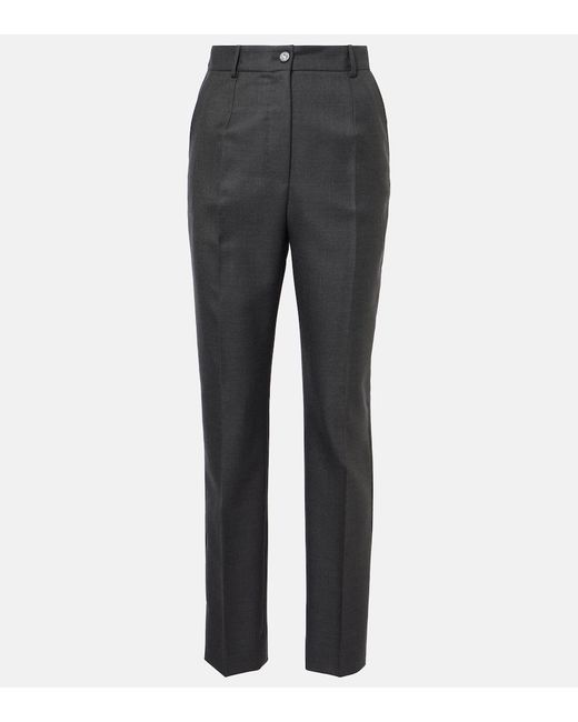 Dolce & Gabbana Gray Wool Slim Pants