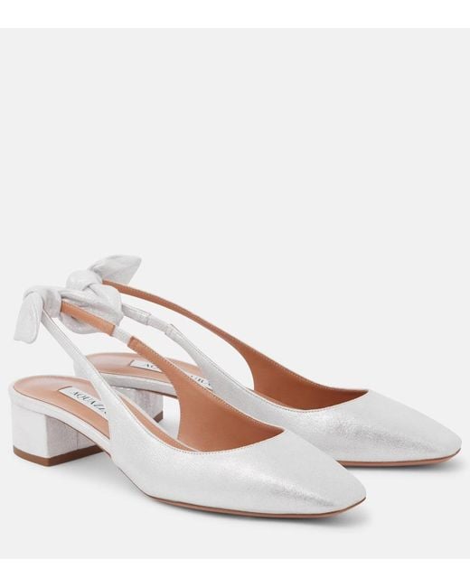 Aquazzura Metallic Slingback-Pumps Very Bow
