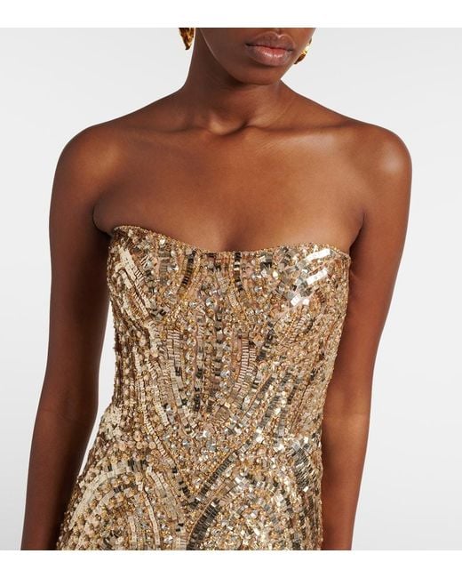 Jenny Packham Metallic Euphoria Sequined Gown