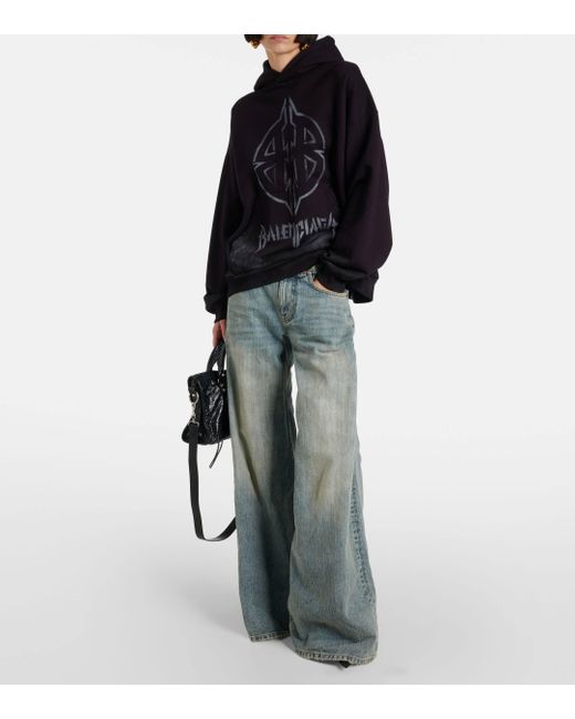 Balenciaga Blue Mid-rise Wide-leg Jeans