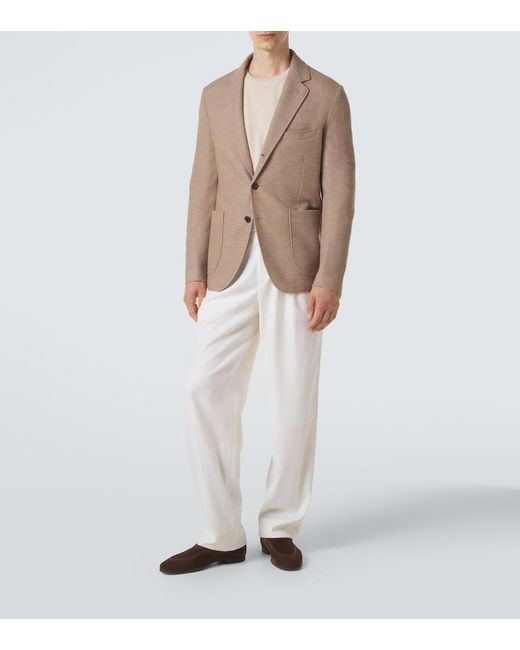 Brioni Natural Wool And Silk Blazer for men