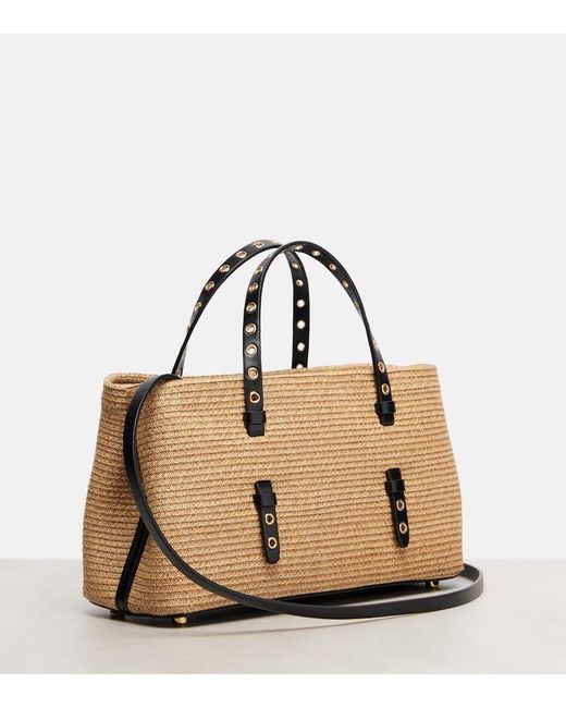 Alaïa Natural Mina 25 Medium Woven Tote Bag