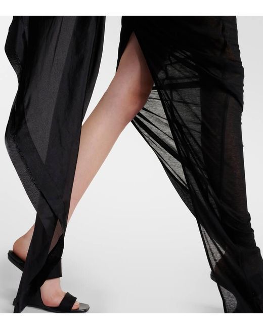 Vestido largo de algodon con capa Rick Owens de color Black