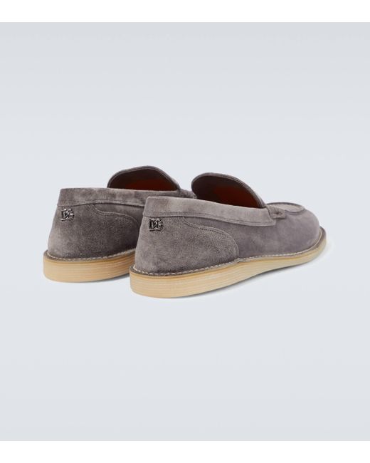 Dolce & Gabbana Gray New Florio Ideal Suede Loafers for men