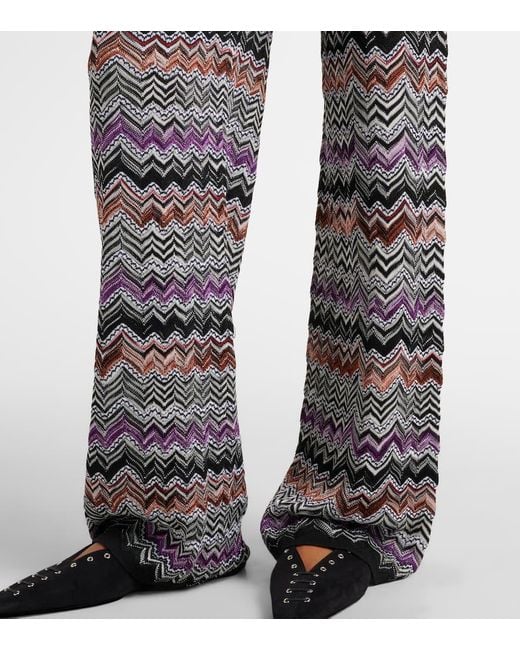 Missoni Gray Weite Hose Aus Haekelstrick