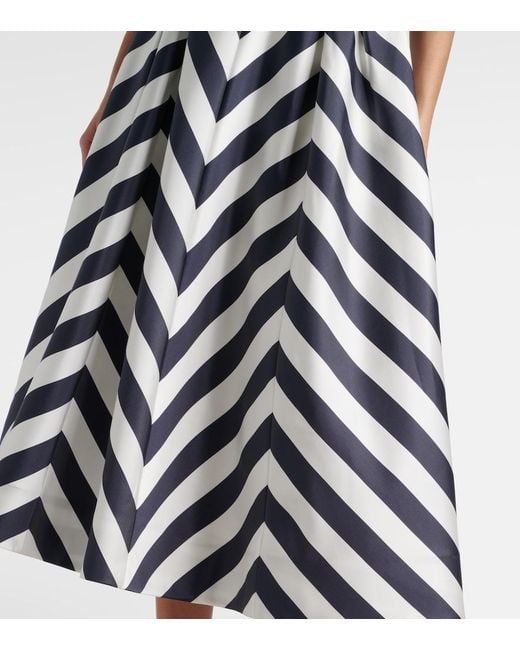 Rebecca Vallance Blue Ariadne Striped Midi Dress