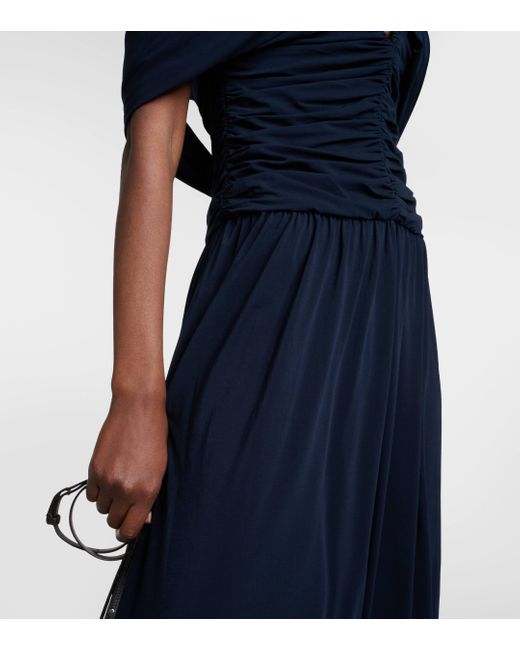 Magda Butrym Blue Off-shoulder Midi Dress