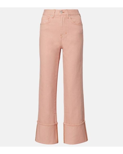 Veronica Beard Pink Dylan Straight Jeans
