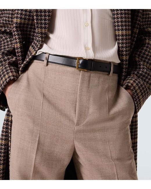 Saint Laurent Black Vadim Leather Belt for men