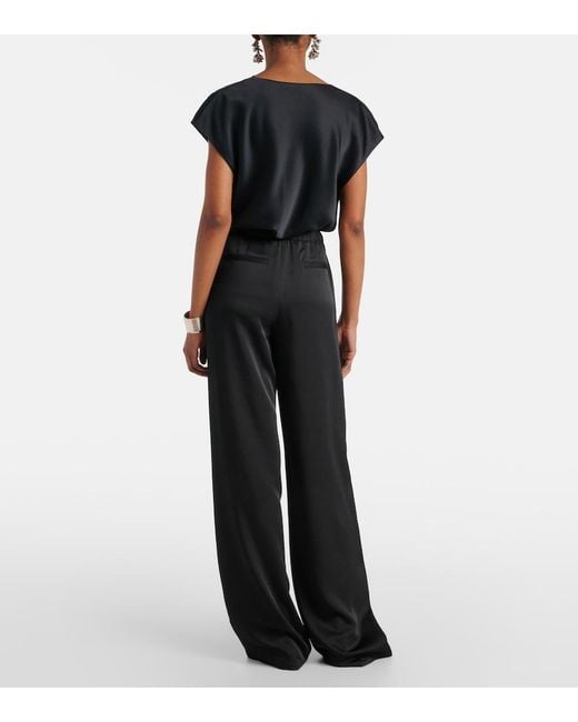 Vince Black Mid-Rise Wide-Leg Pants