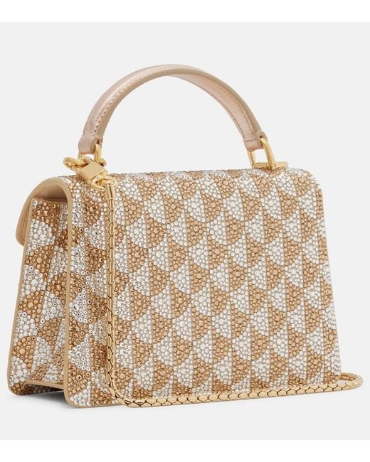 BVLGARI Metallic Serpenti Forever Mini Embellished Suede Top-Handle Bag