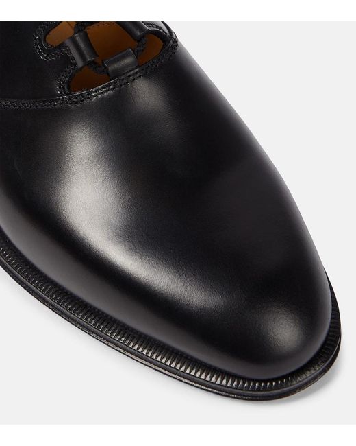 The Row Black Kay Leather Oxford Shoes
