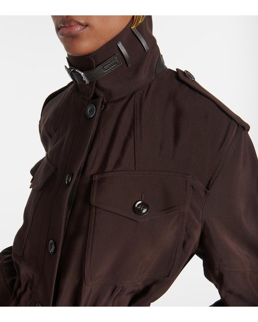 Tom Ford Brown Leather-Trimmed Field Jacket