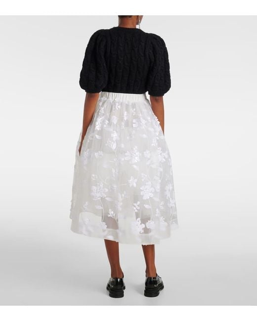 Gonna Midi di Simone Rocha in White
