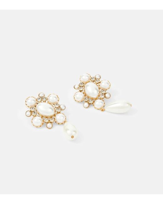 Jennifer Behr White Jubilee Faux Pearl Drop Earrings