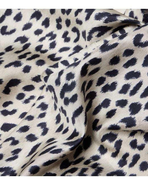 Nili Lotan Black Leopard Print Silk Scarf