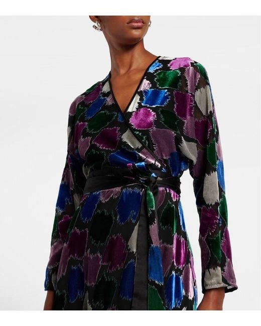 Diane von Furstenberg Blue Babette Printed Midi Dress