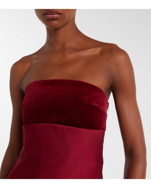 Max Mara Red Baia Cotton Satin Maxi Dress