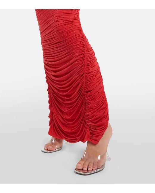 Alex Perry Red Verzierte Robe Hyland Aus Jersey